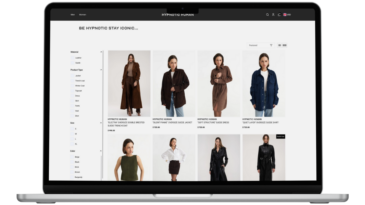 Hypnotic Human - E-Commerce Platform for Leather & Outerwear