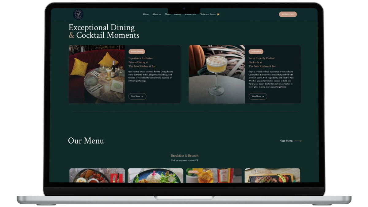 The Solo Restaurant - Modern Web Design & SEO